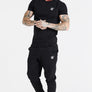 SikSilk - Black Essential Short Sleeve Muscle Fit T-Shirt